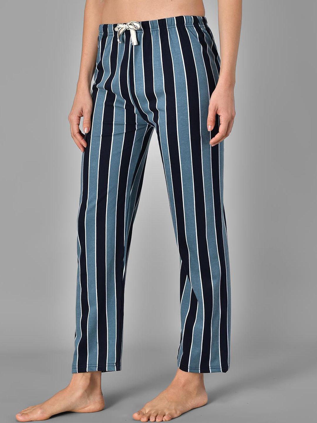 Kotty Women Striped Pure Cotton Lounge Pants