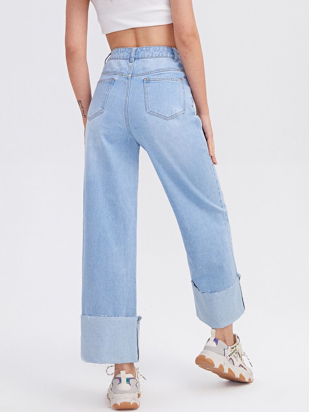 Kotty Women Flared High-Rise Stretchable Cotton Lycra Blend Jeans