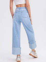 Kotty Women Flared High-Rise Stretchable Cotton Lycra Blend Jeans