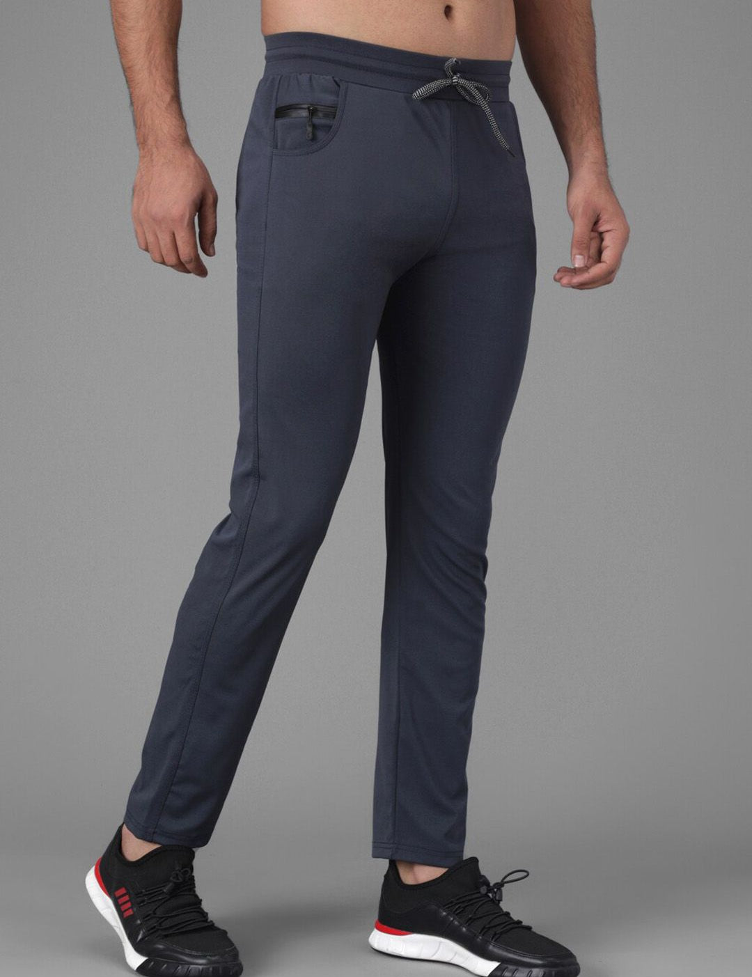 Kotty Men Navy Blue Solid Track Pants