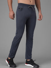 Kotty Men Navy Blue Solid Track Pants