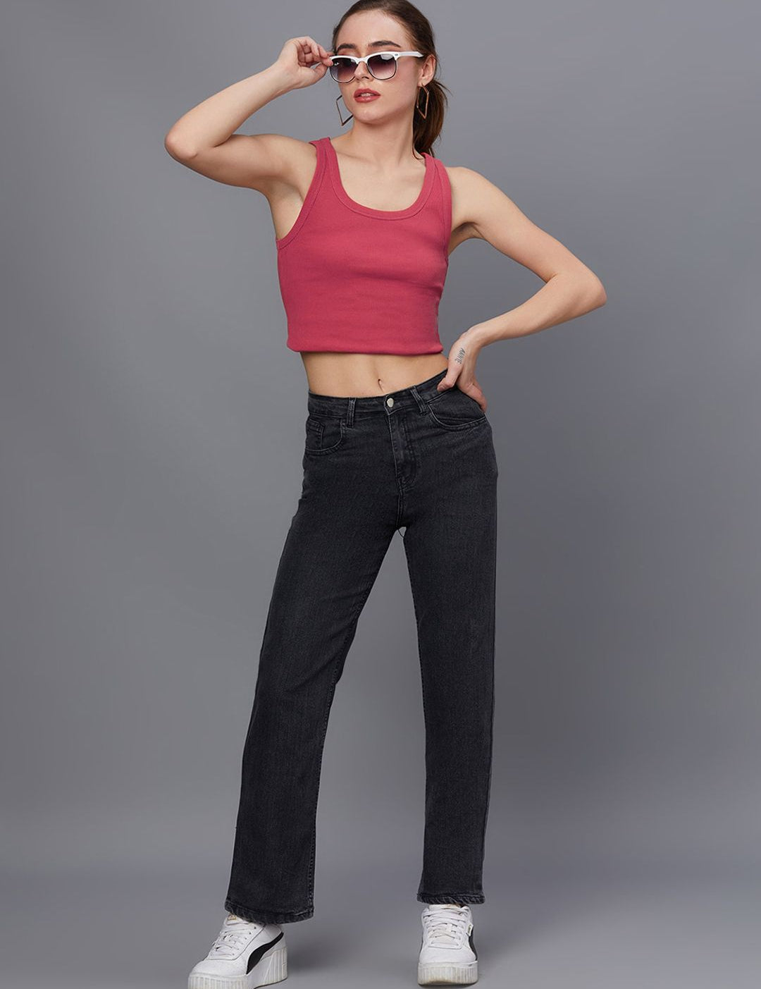 Kotty Women Black Jean Light Fade Stretchable Jeans