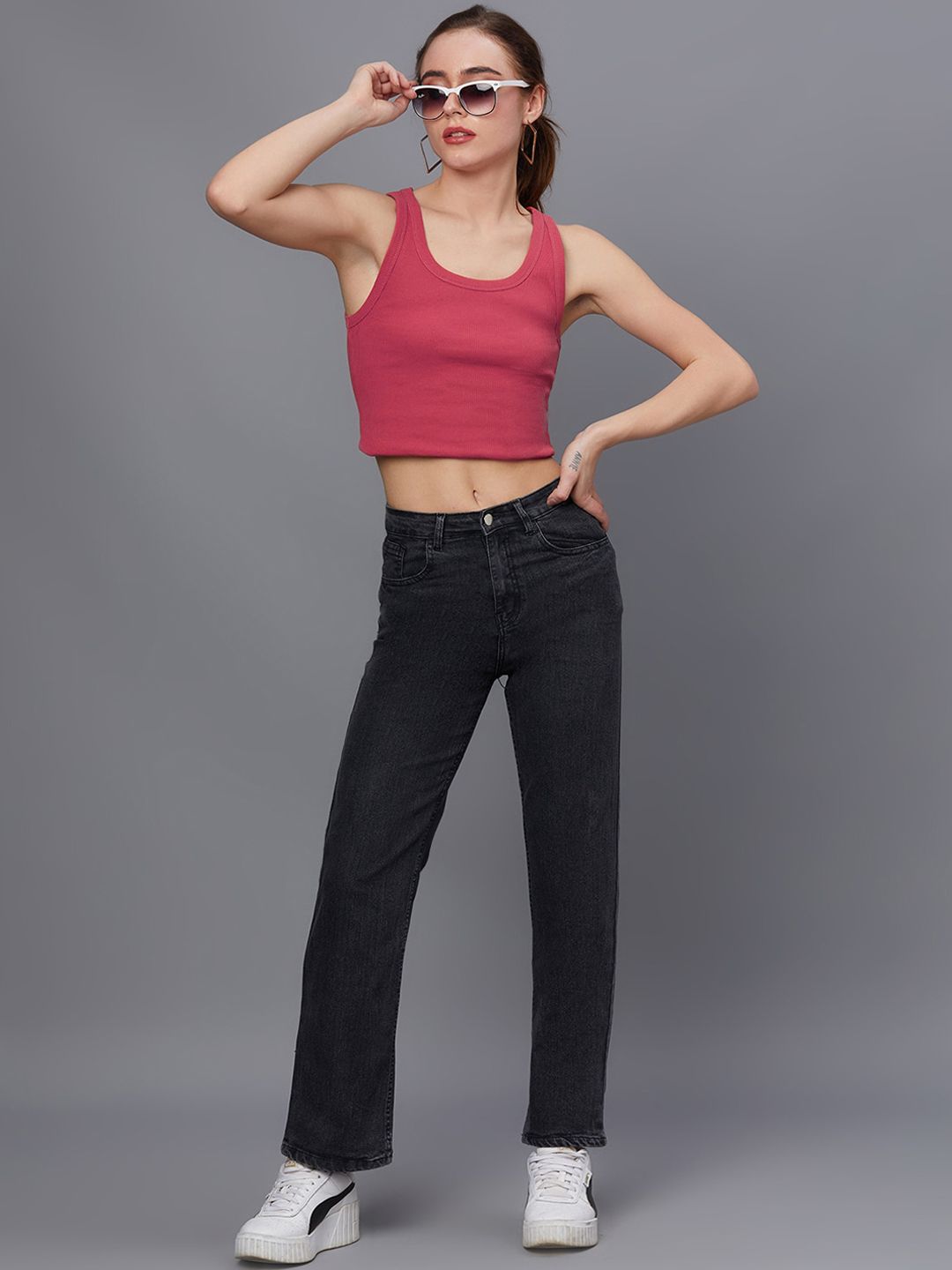 Kotty Women Black Jean Light Fade Stretchable Jeans