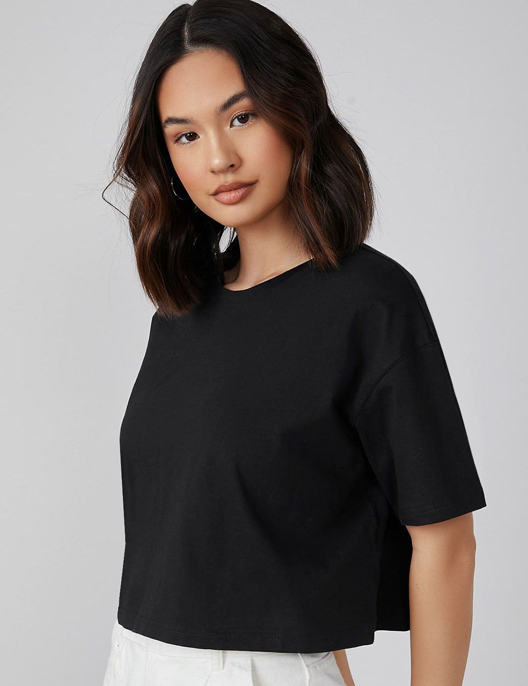 Kotty Round Neck Cotton Oversized T-shirt