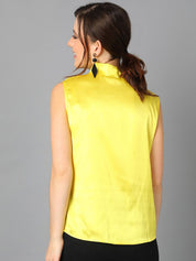 Kotty Tie-Up Neck Regular Satin Top