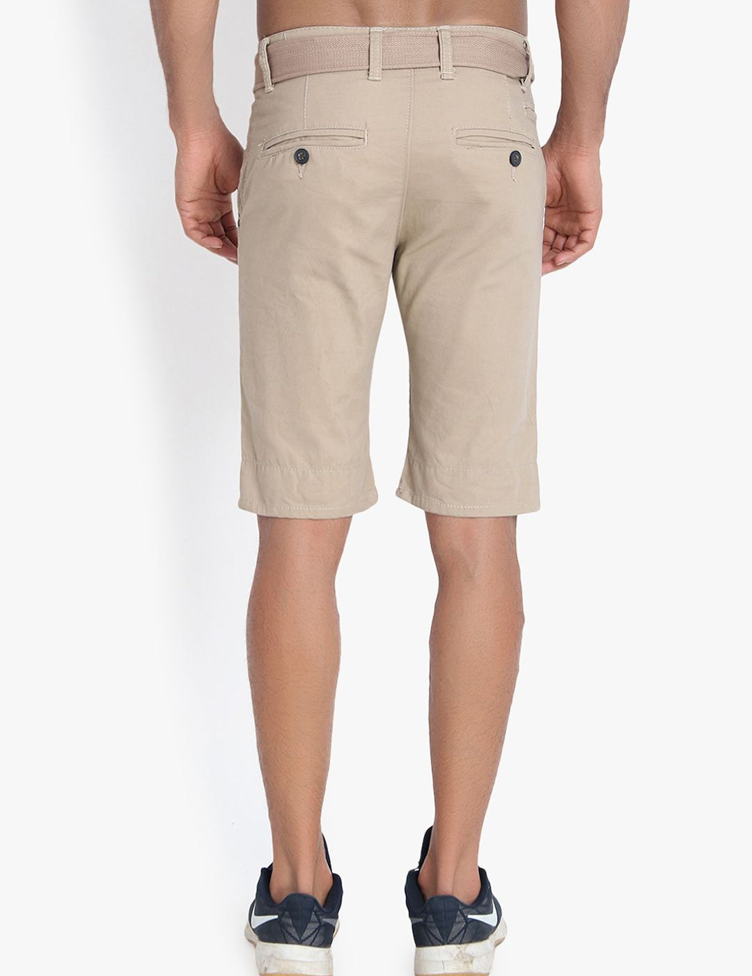 Kotty Men Beige Solid Regular Fit Shorts