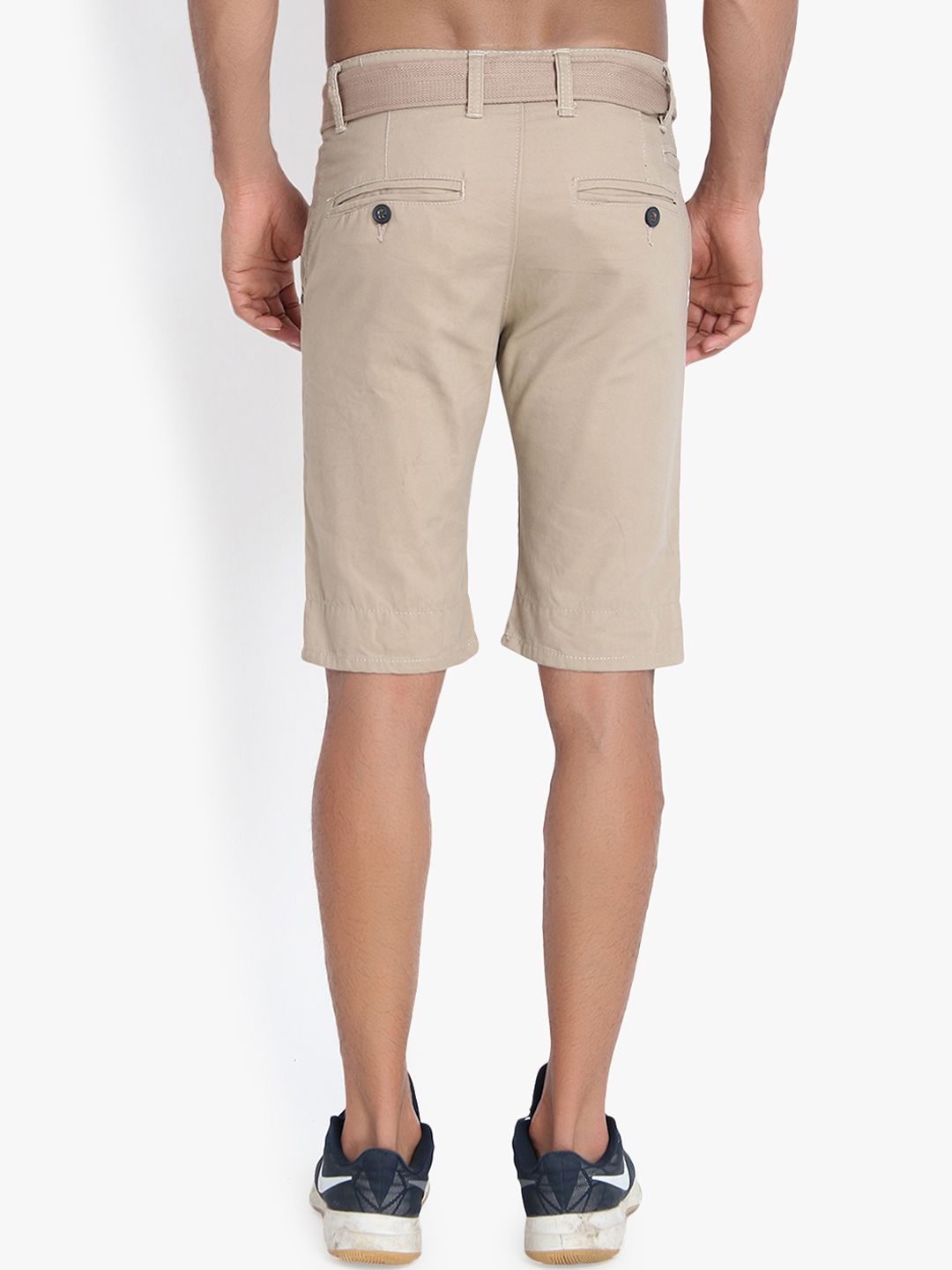 Kotty Men Beige Solid Regular Fit Shorts