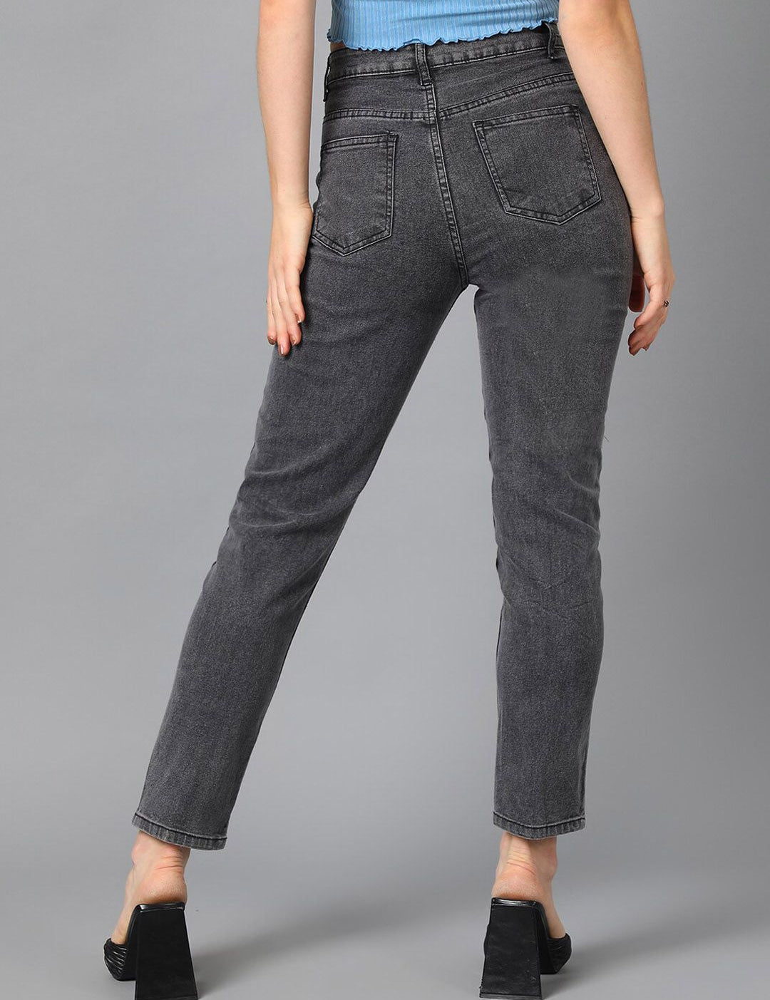 Kotty Women Jean Slim Fit Slash Knee Cotton Stretchable Jeans