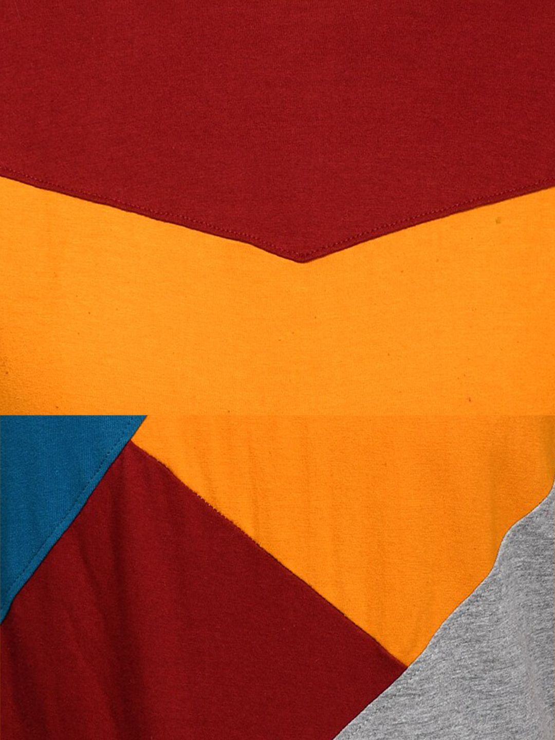 Kotty Women Pack Of 2 Orange & Grey Colourblocked Round Neck T-shirt