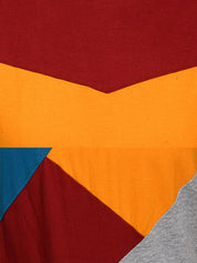 Kotty Women Pack Of 2 Orange & Grey Colourblocked Round Neck T-shirt