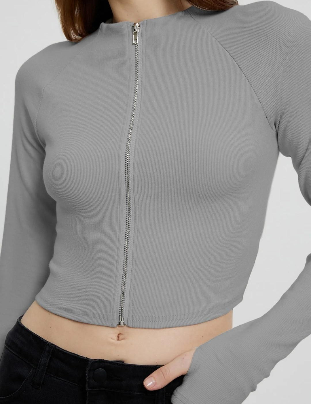 Kotty Round Neck Fitted Cotton Crop Top