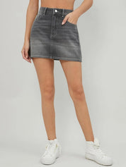 Kotty Denim Straight Mini Skirt