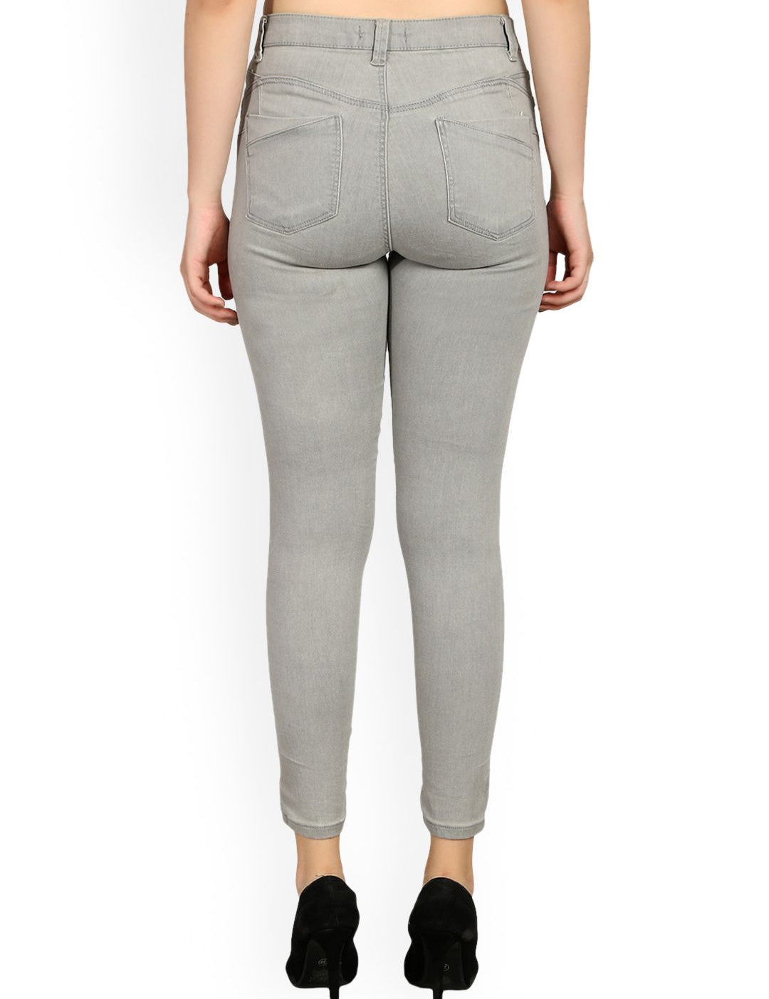 Kotty Women Grey Skinny Fit High-Rise Clean Look Jeans