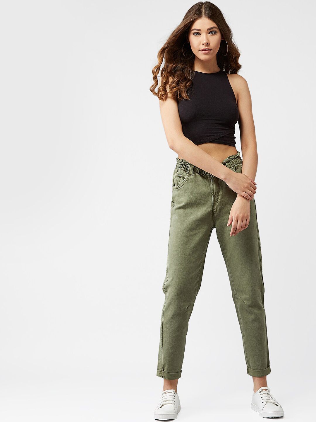 Kotty Women Olive Green Skinny Fit Jeans