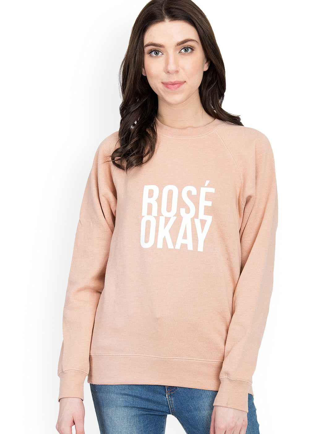 Kotty Women Peach-Coloured Printed Sweatshirt