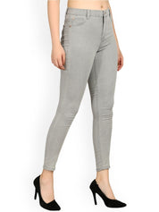 Kotty Women Grey Skinny Fit High-Rise Clean Look Jeans