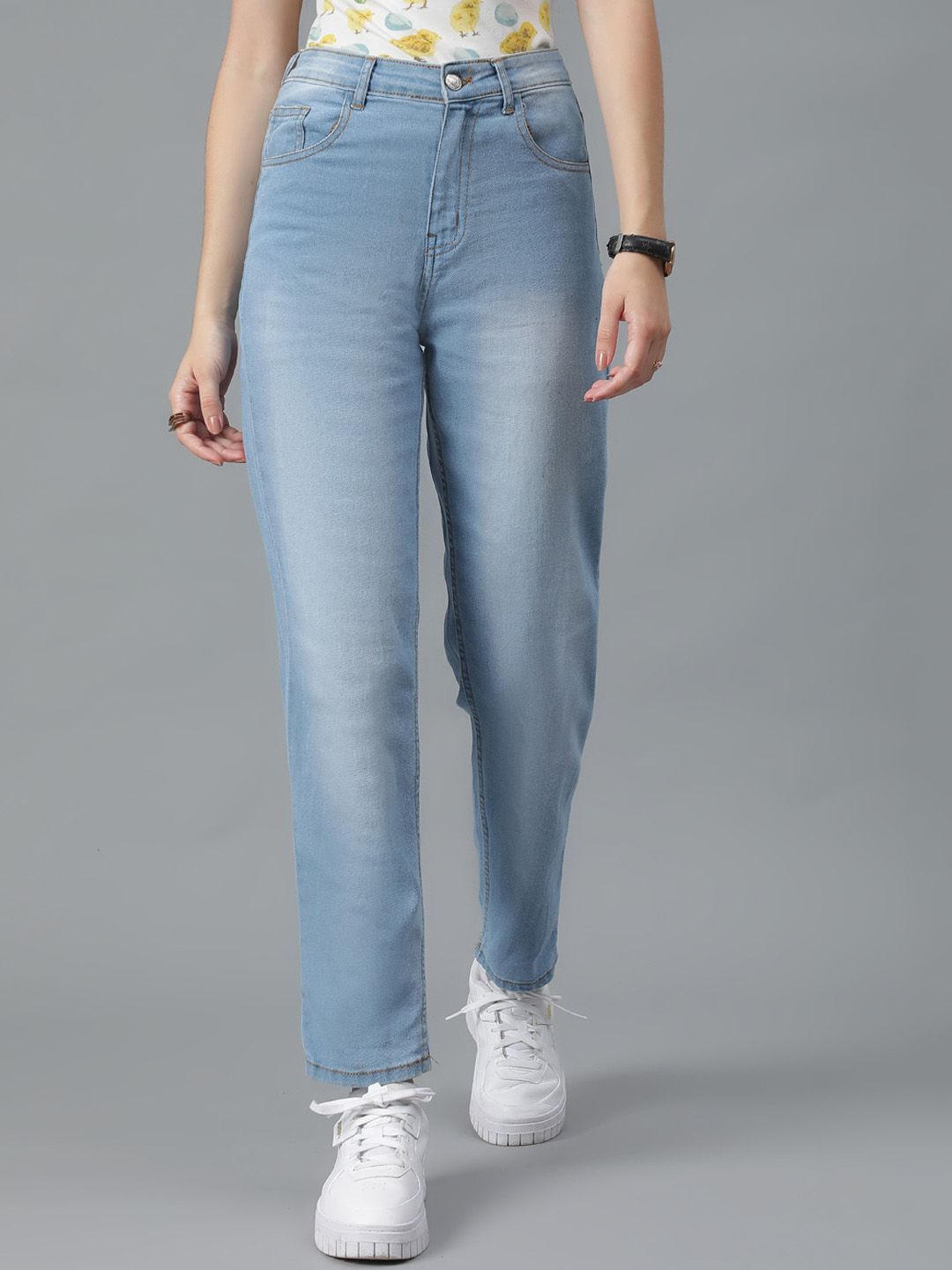 Kotty Women Jean Slim Fit High-Rise Light Fade Clean Look Stretchable Jeans