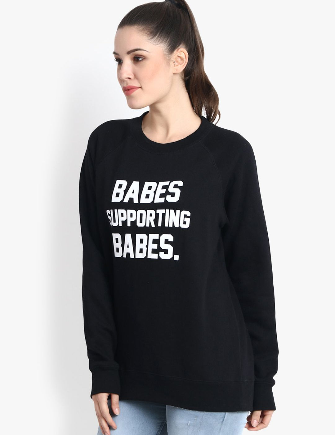 Kotty Women Black Printed Sweatshirt