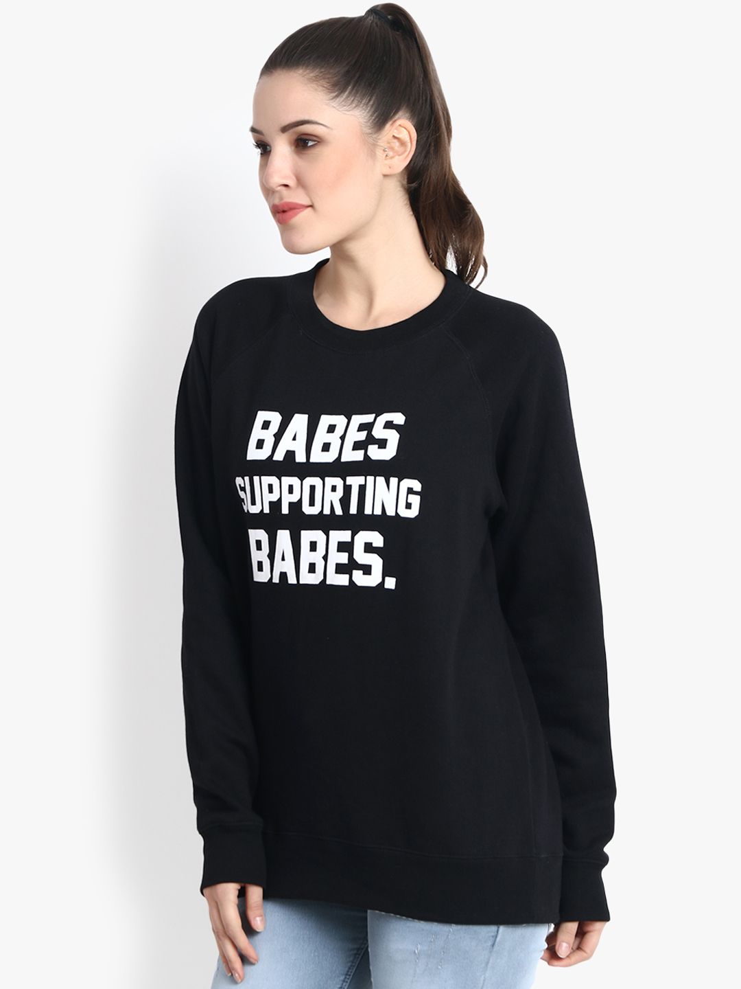 Kotty Women Black Printed Sweatshirt