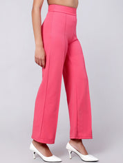 Kotty Women Pack Of 2 Relaxed Straight Leg High-Rise Easy Wash Parallel Trousers