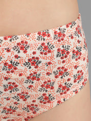 Kotty Women Beige & Red Floral Printed Cotton Hipster Briefs KTTWOMENSPANTY379