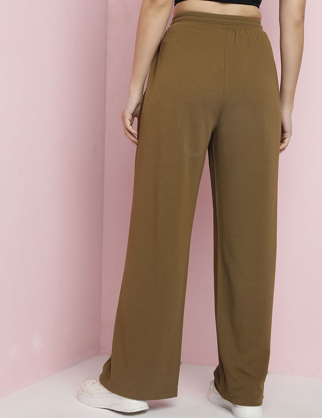 Kotty Women High-Rise Easy Wash Parallel Regular Fit Trousers