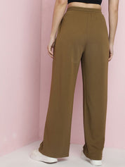 Kotty Women High-Rise Easy Wash Parallel Regular Fit Trousers