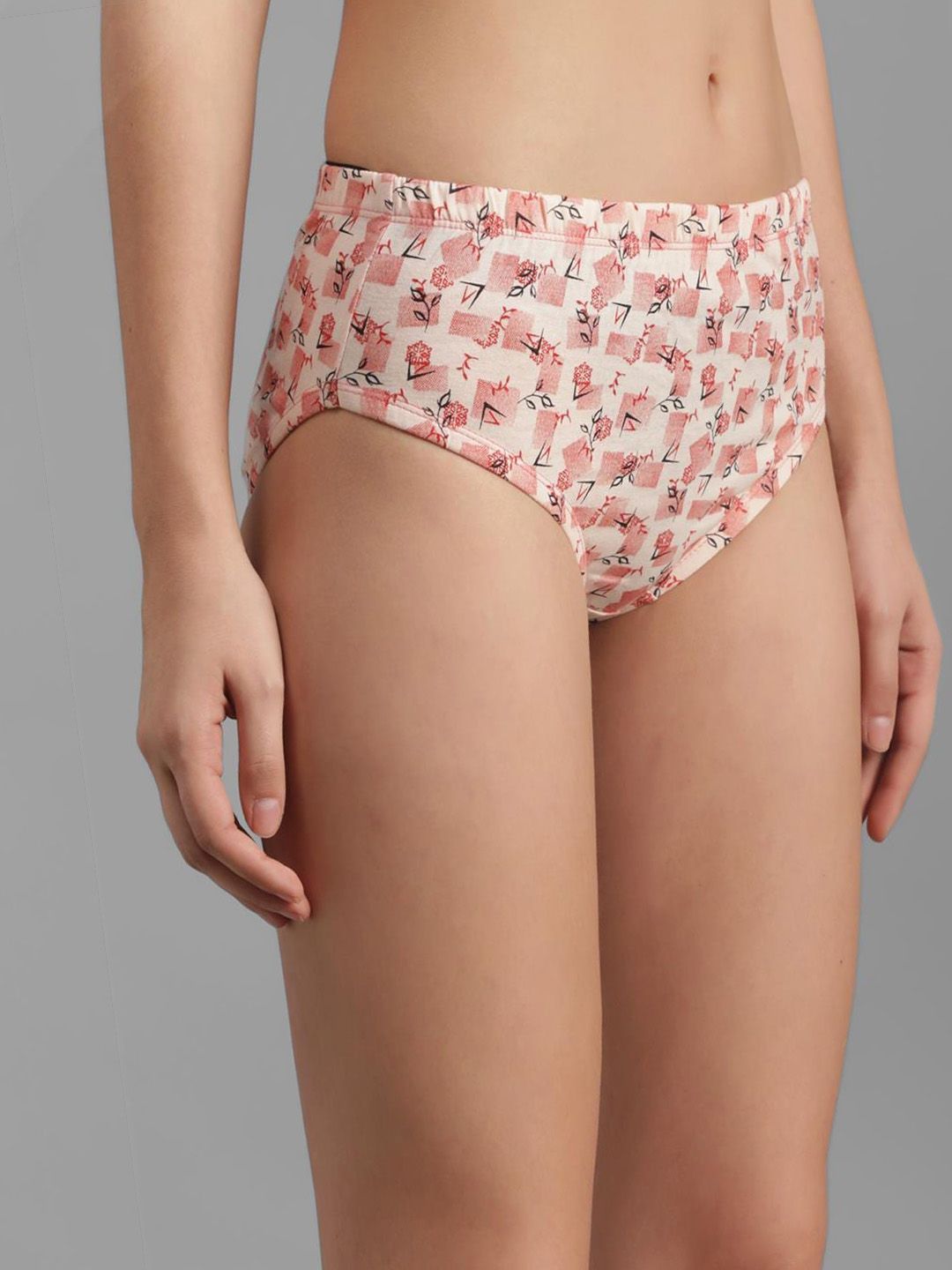 Kotty Women Pack Of 3 Floral Printed Cotton Ultra-Soft Hipster Briefs