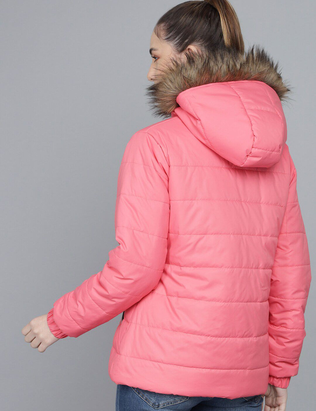 Kotty Women Pink Hooded Puffer Jacket