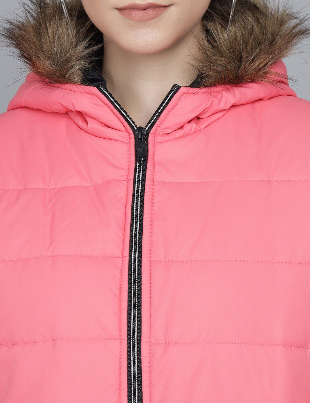 Kotty Women Pink Hooded Puffer Jacket