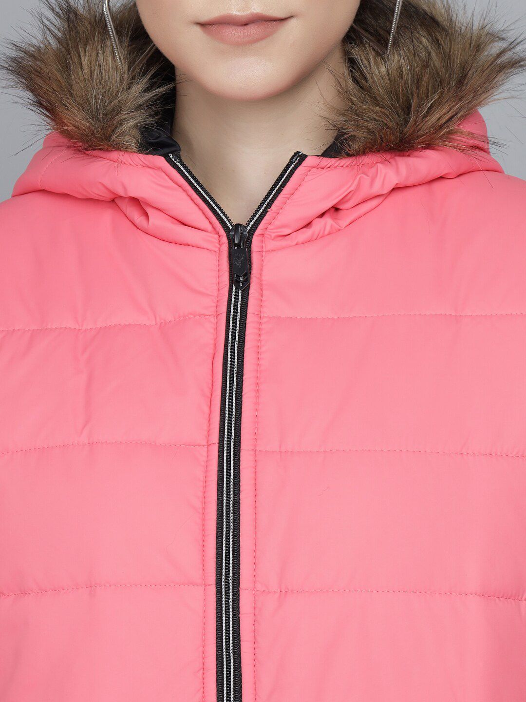 Kotty Women Pink Hooded Puffer Jacket