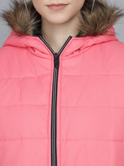 Kotty Women Pink Hooded Puffer Jacket