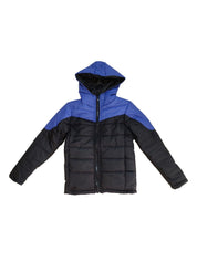 Kotty Boys Blue & Black Colourblocked Outdoor Padded Jacket