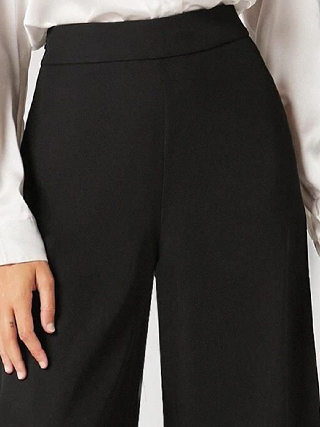 KOTTY BIZwear Women Relaxed Straight Fit High-Rise Easy Wash Trousers