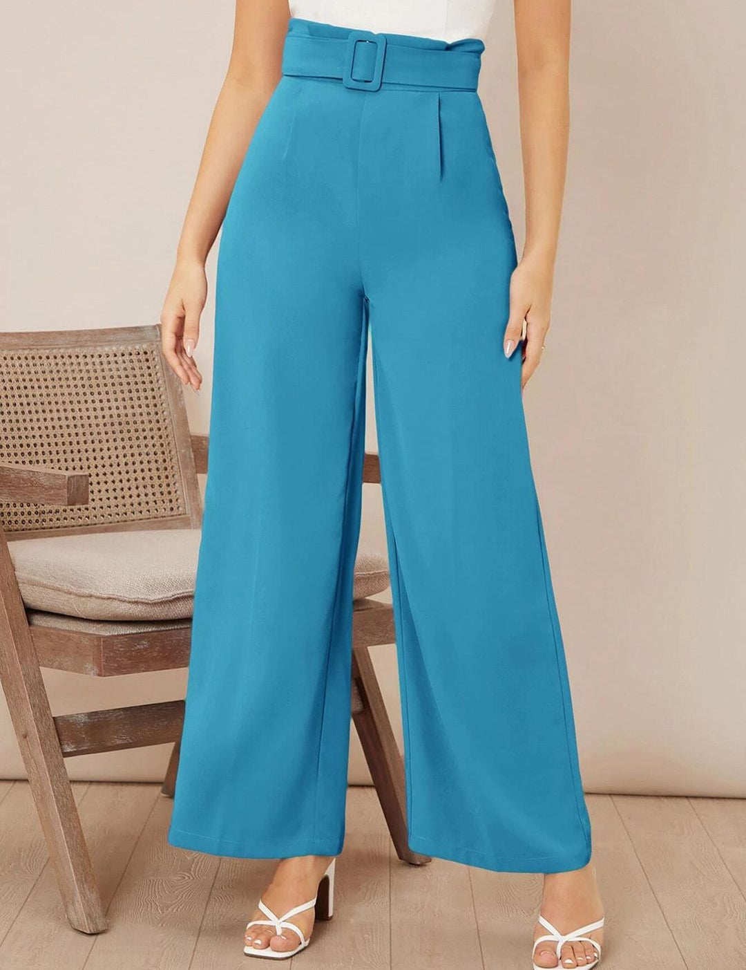Kotty Pack Of 2 Women Relaxed Straight Fit High-Rise Pleated Trousers