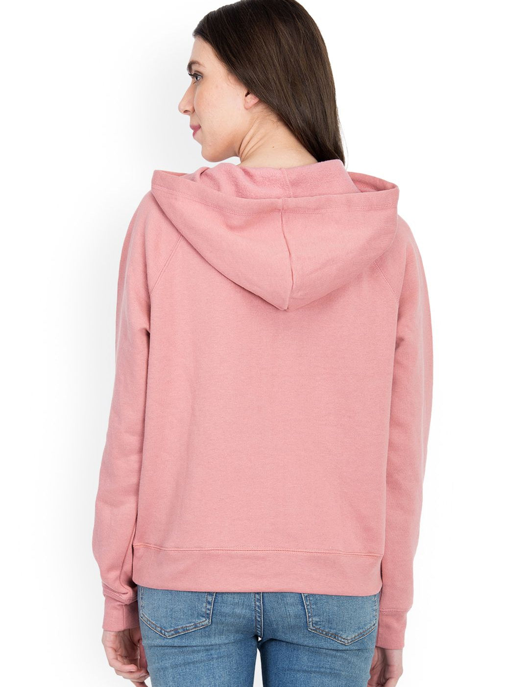 Kotty Women Pink Printed Hooded Sweatshirt
