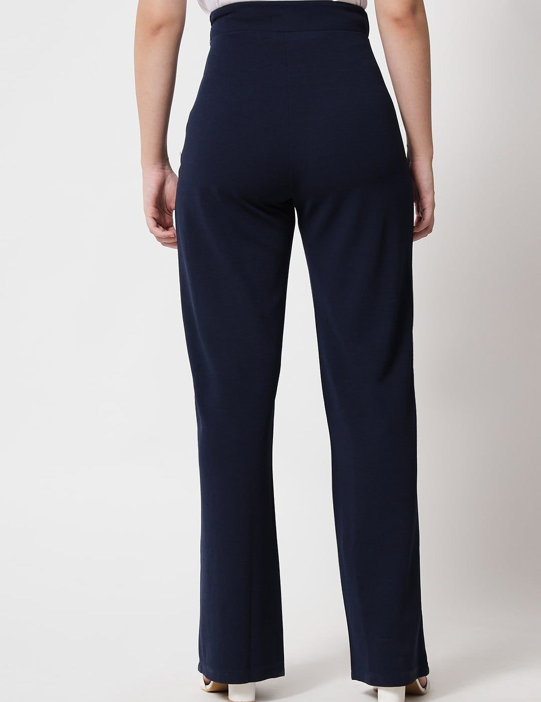 Kotty Women Pack Of 2 Relaxed Straight Leg High-Rise Easy Wash Parallel Trousers