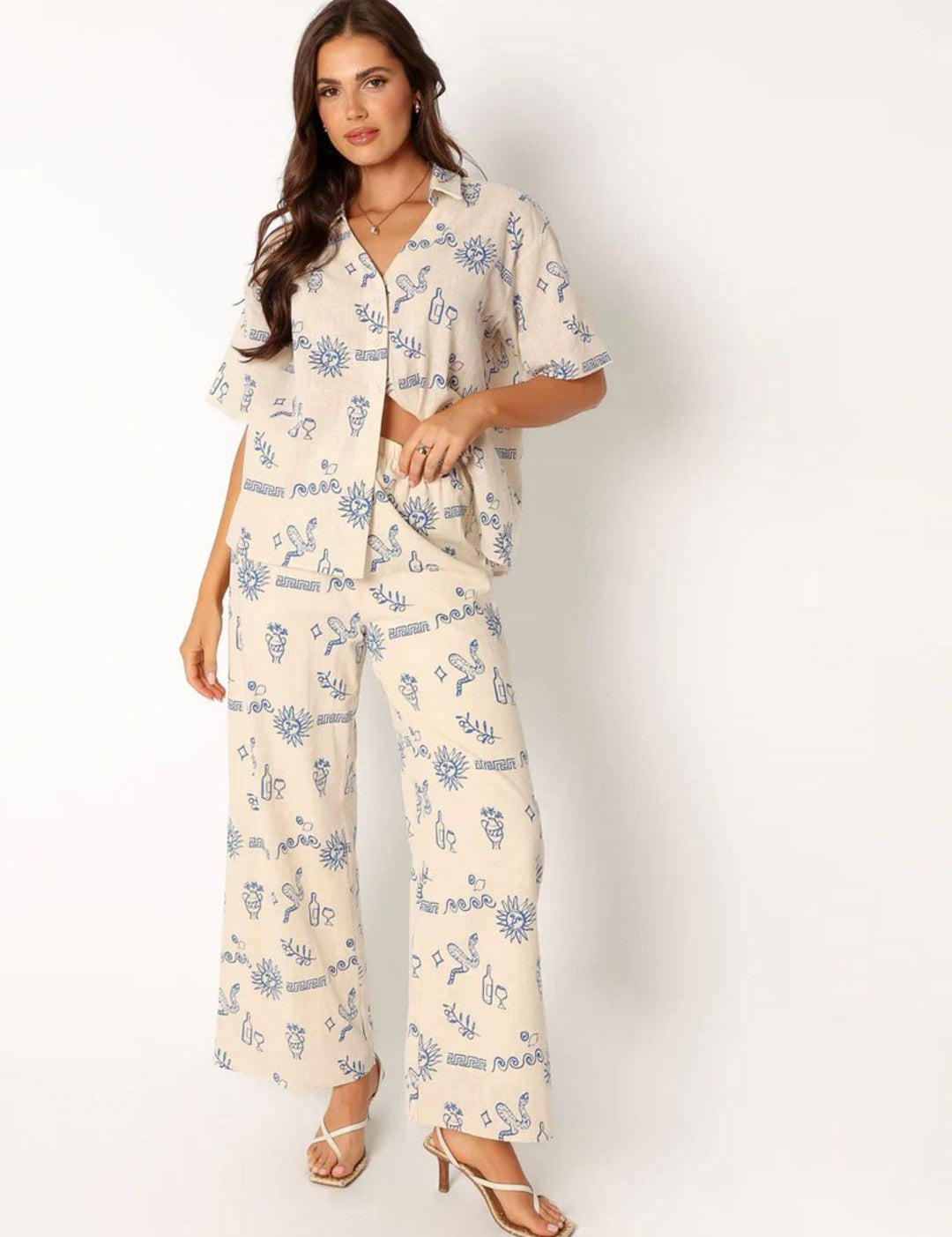 Kotty Women Shirt Collar Multi Dress Set