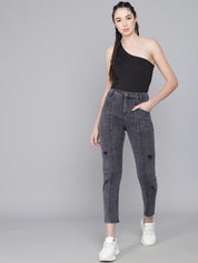 Kotty Women Black Skinny Fit High-Rise Mildly Distressed Stretchable Jeans