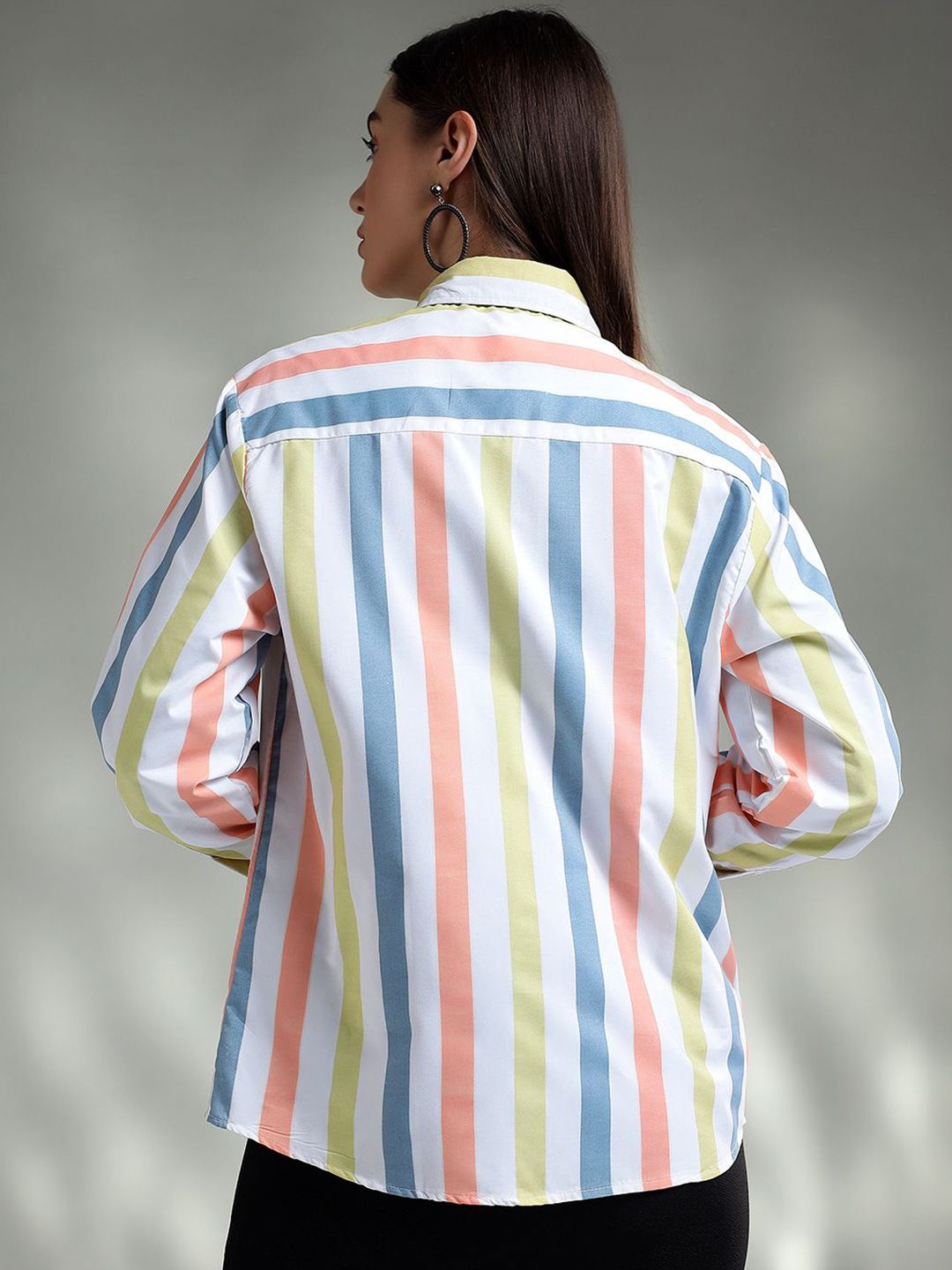 Kotty Women Spread Collar Graphic Printed Cotton Casual Shirt