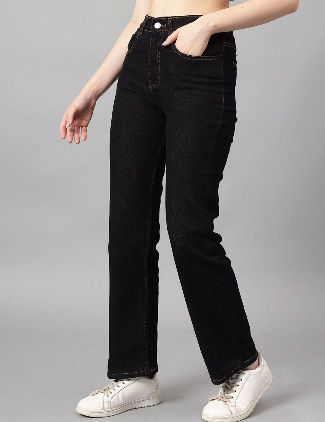 Kotty Women Straight Fit High-Rise Stretchable Jeans
