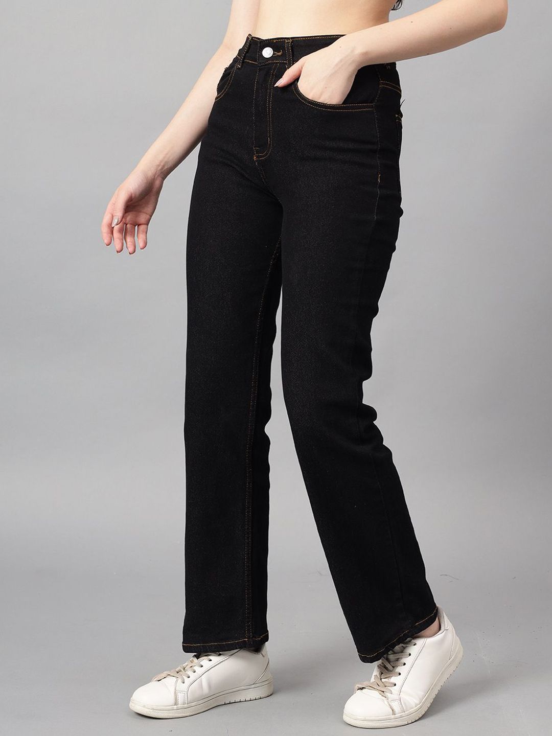 Kotty Women Straight Fit High-Rise Stretchable Jeans