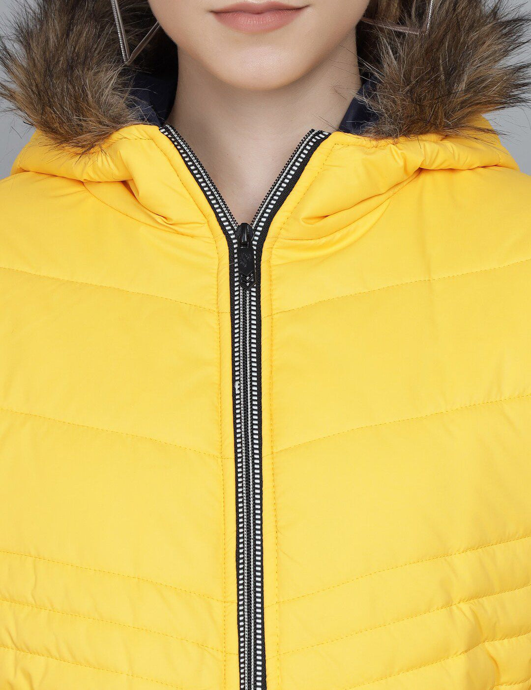 Kotty Women Yellow Hooded Puffer Jacket