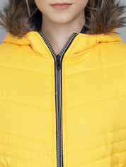 Kotty Women Yellow Hooded Puffer Jacket