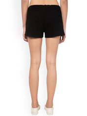 Kotty Women Black Self Design Lounge Shorts