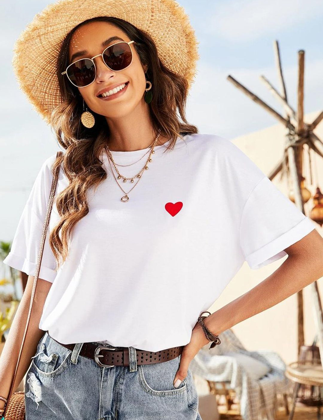 Kotty Round Neck Oversize Cotton T-shirt