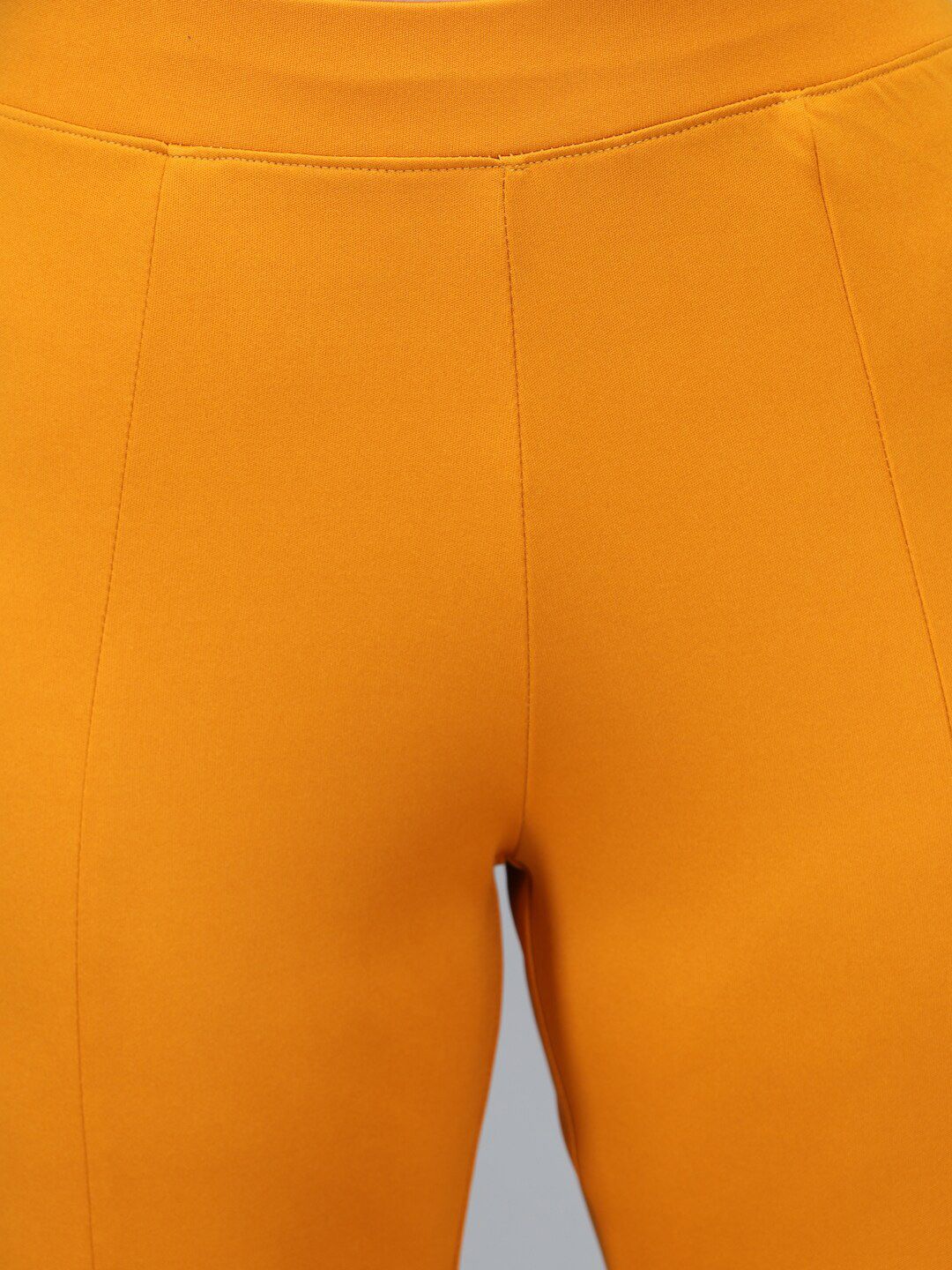 Kotty Women Yellow Flared High-Rise Parallel Trousers