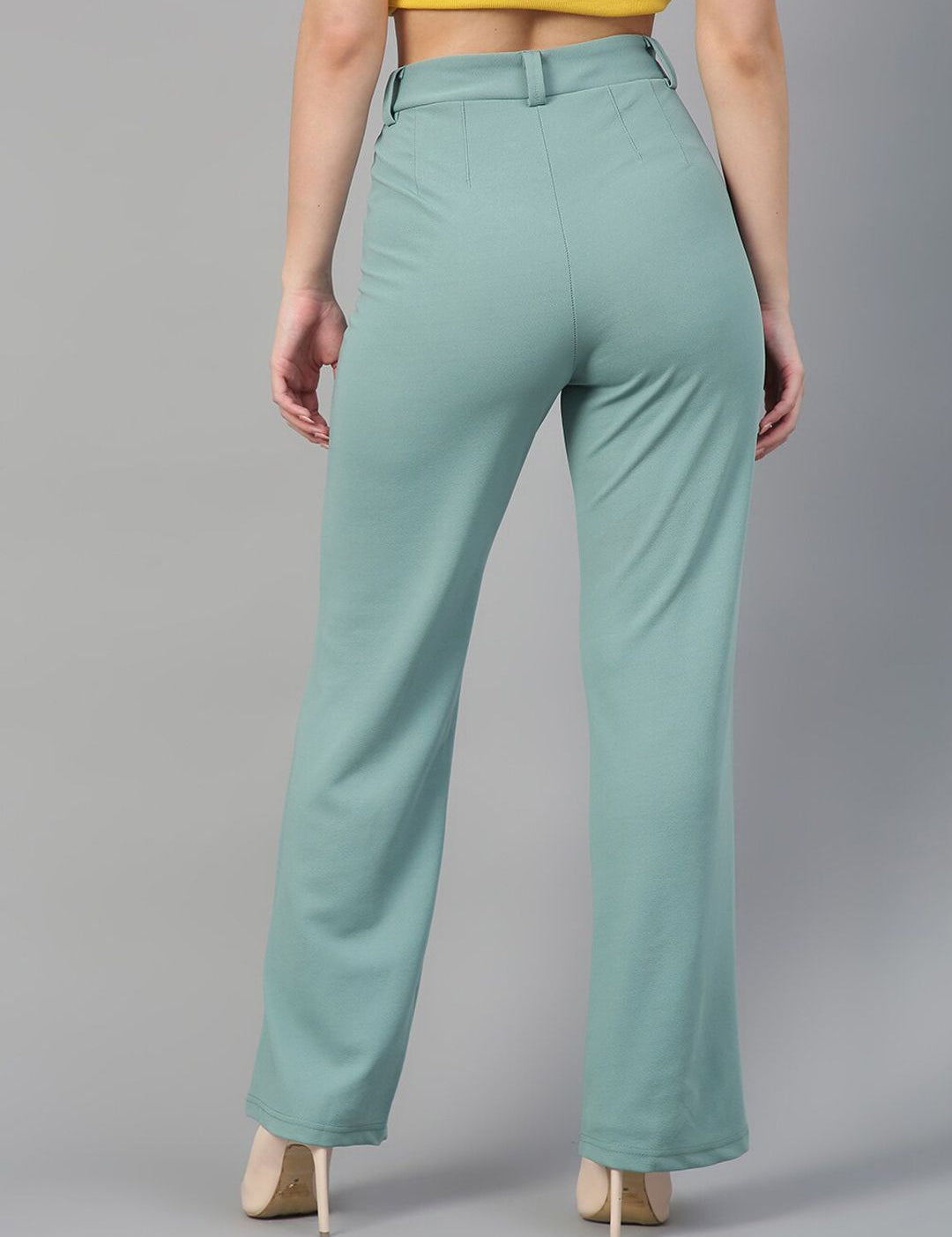 Kotty Women Pack Of 2 Relaxed Straight Leg Fit High-Rise Easy Wash Trousers