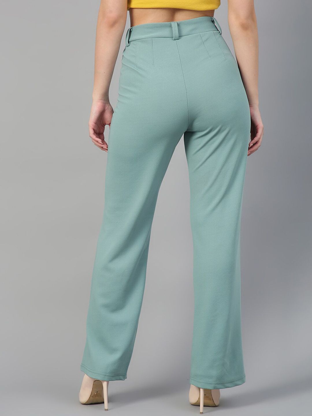 Kotty Women Pack Of 2 Relaxed Straight Leg Fit High-Rise Easy Wash Trousers