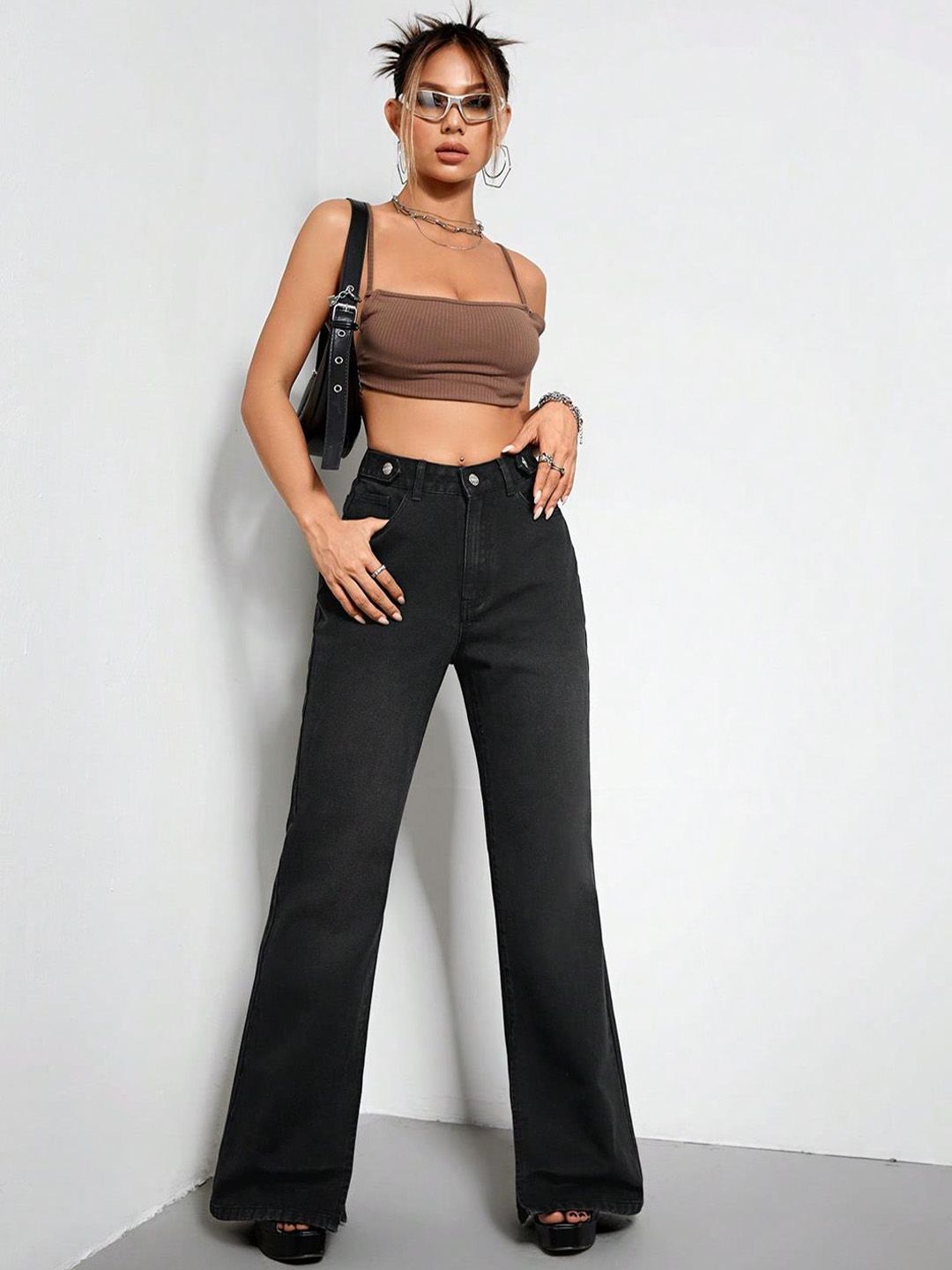 KOTTY Basics Women Flared High-Rise Clean Look Stretchable Jeans